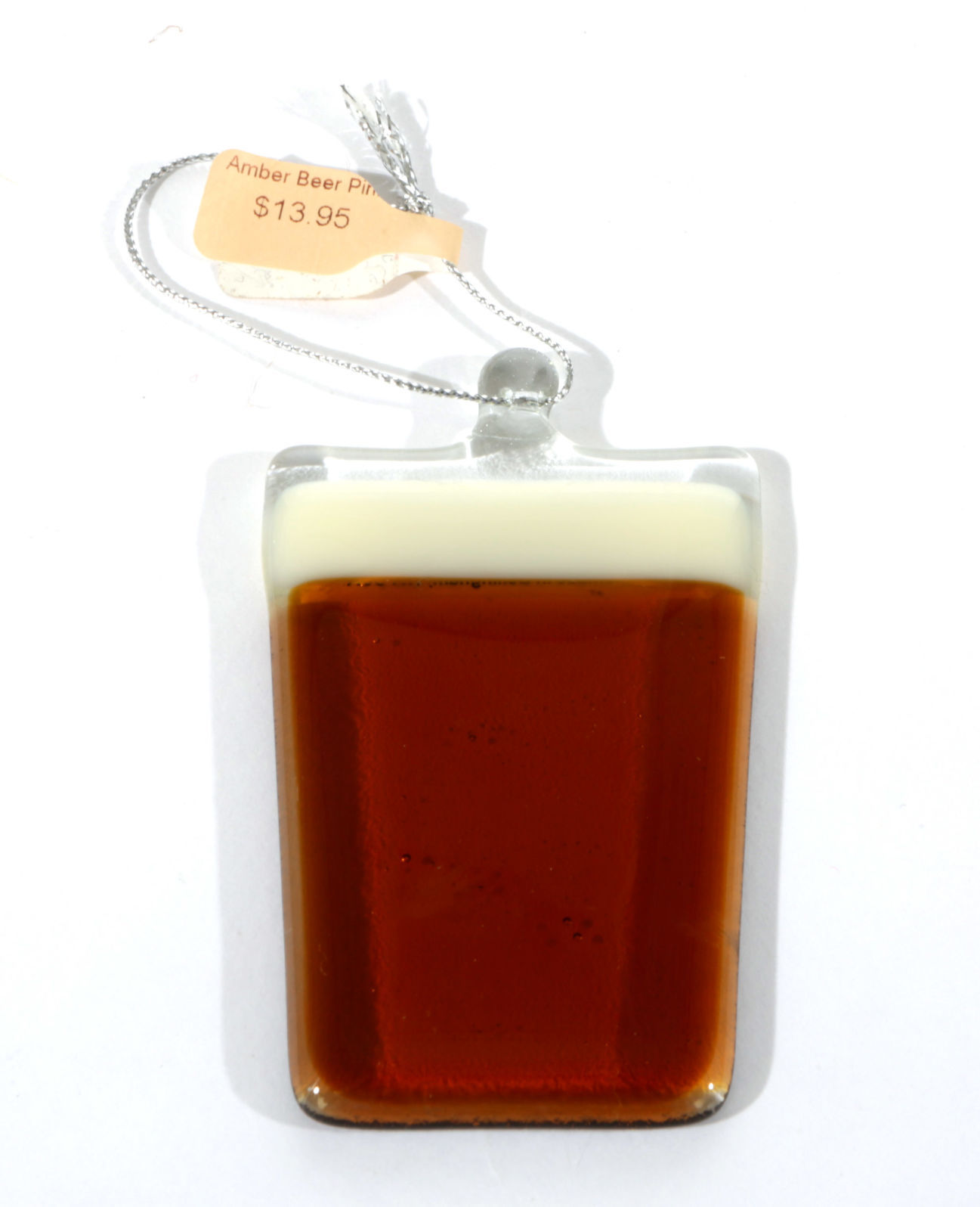Amber Beer glass ornament